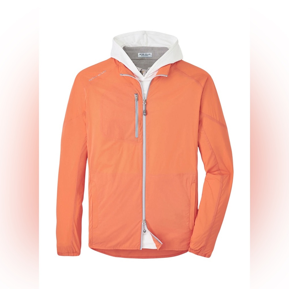 Peter Millar Sahara Orange Hyperlight Gust Windbreaker Full-Zip Jacket MS23EZ20